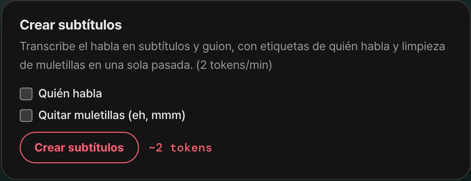 Subtítulos y doblaje — Ajustes reales de la herramienta